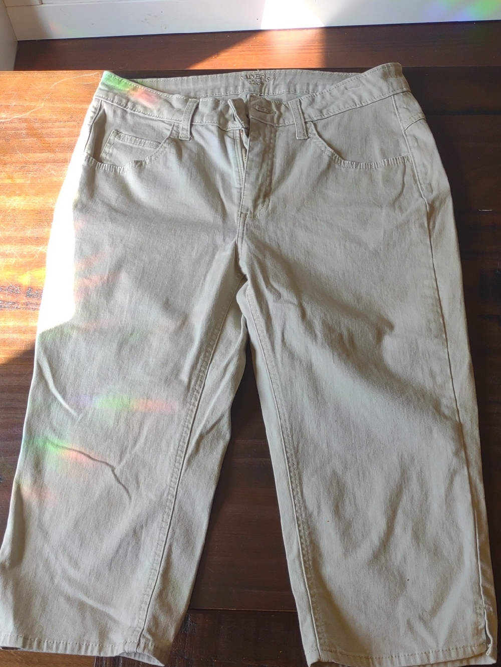 Beige Cotton Blend Pants - Neutral Tan